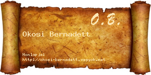 Okosi Bernadett névjegykártya
